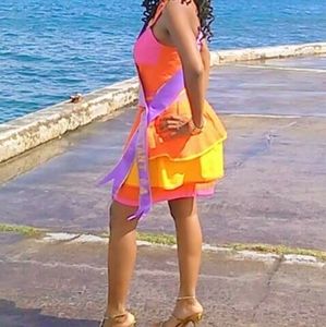 Multicolored mini dress